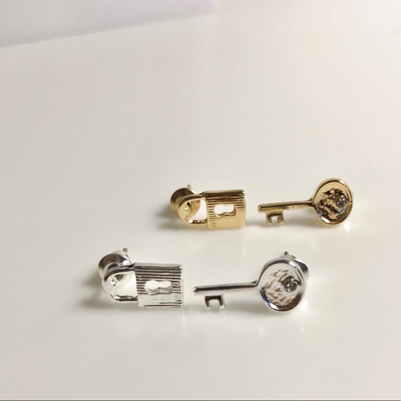 “Just A Secret” Lock Key Dainty Cute Stud Earring - Picture 5 of 8